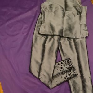 Ann Taylor Pants Set. Gray/Silver/Metallic.